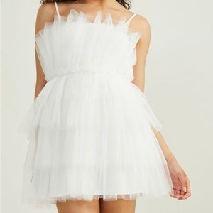 Altar’d State Giselle Tulle Dress white M bachelorette reception bridal NWOT